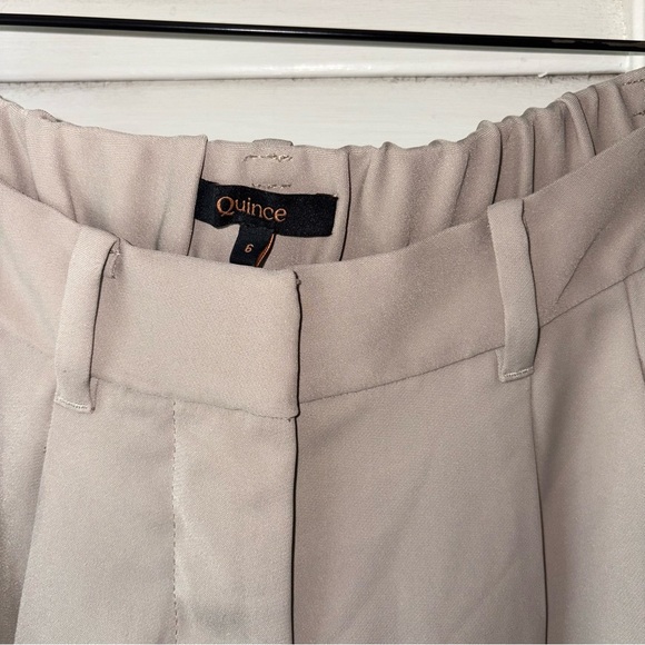 Quince Stretch Crepe Pleated Wide Leg Pants Morel Grey size 6 - Picture 3 of 6